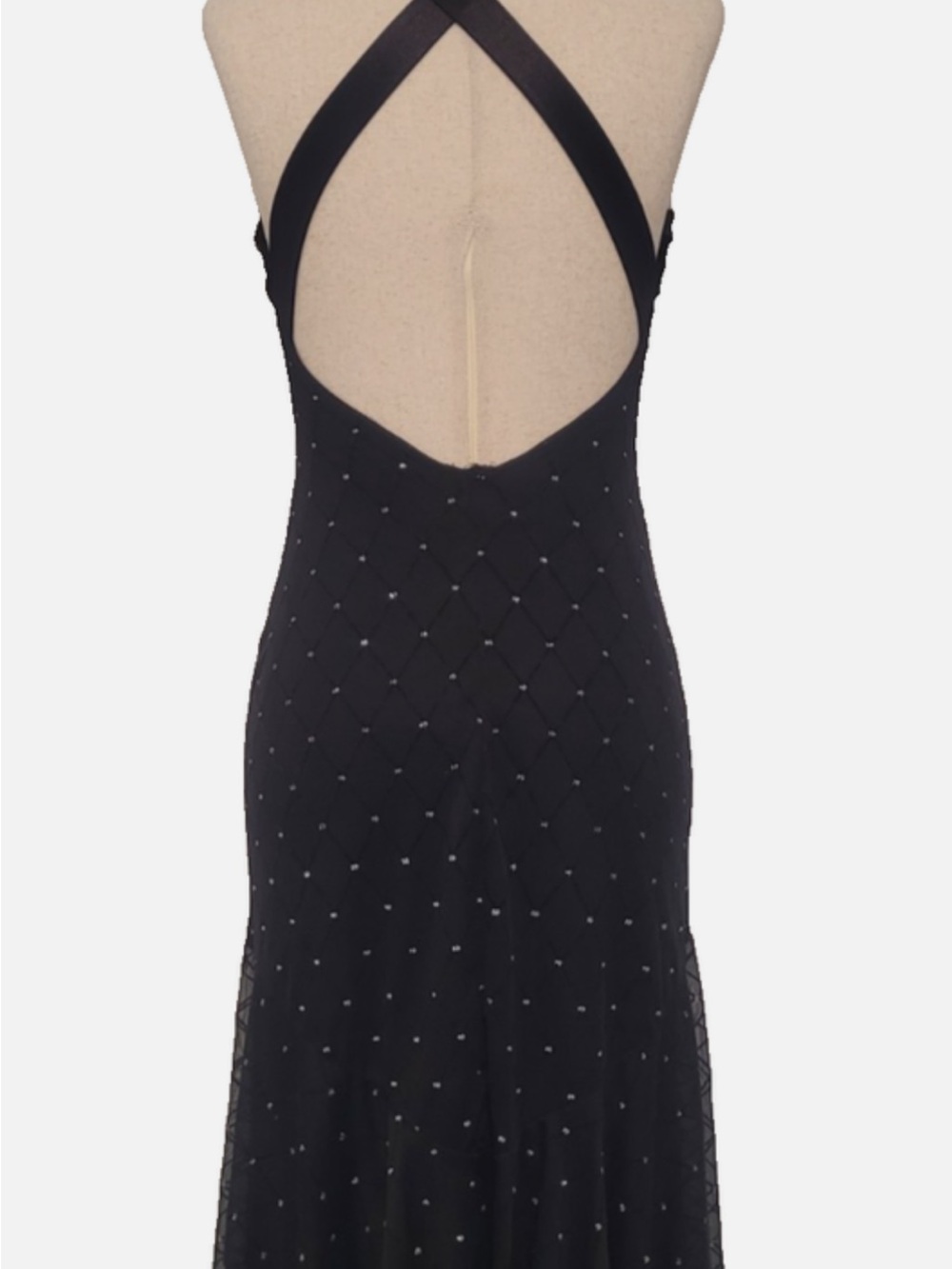 Dress Barn Black Babydoll Glitter Diamond Print Formal Midi Dress. Size 8 - Picture 5 of 11